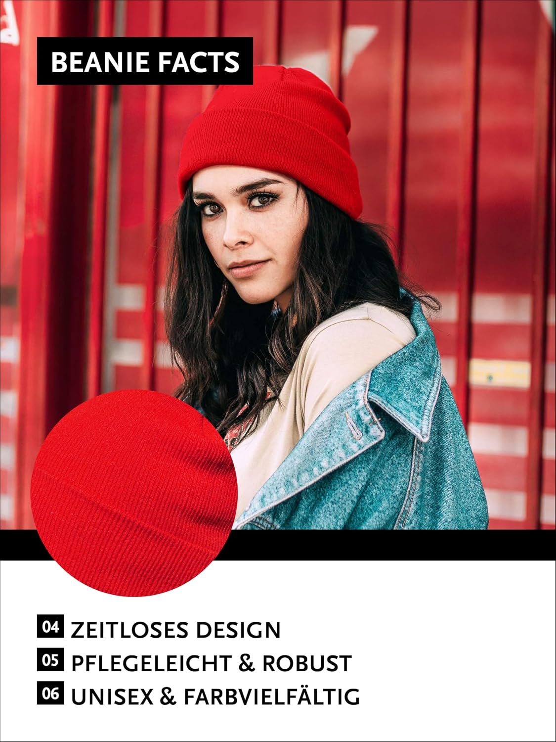 Detalle 2 de DonDon Mütze Beanie klassisch für Winter