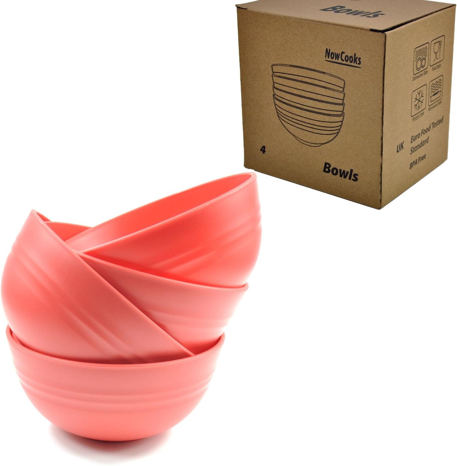 NowCooks Unbreakable Cereal Bowls Large set of 4 🥣