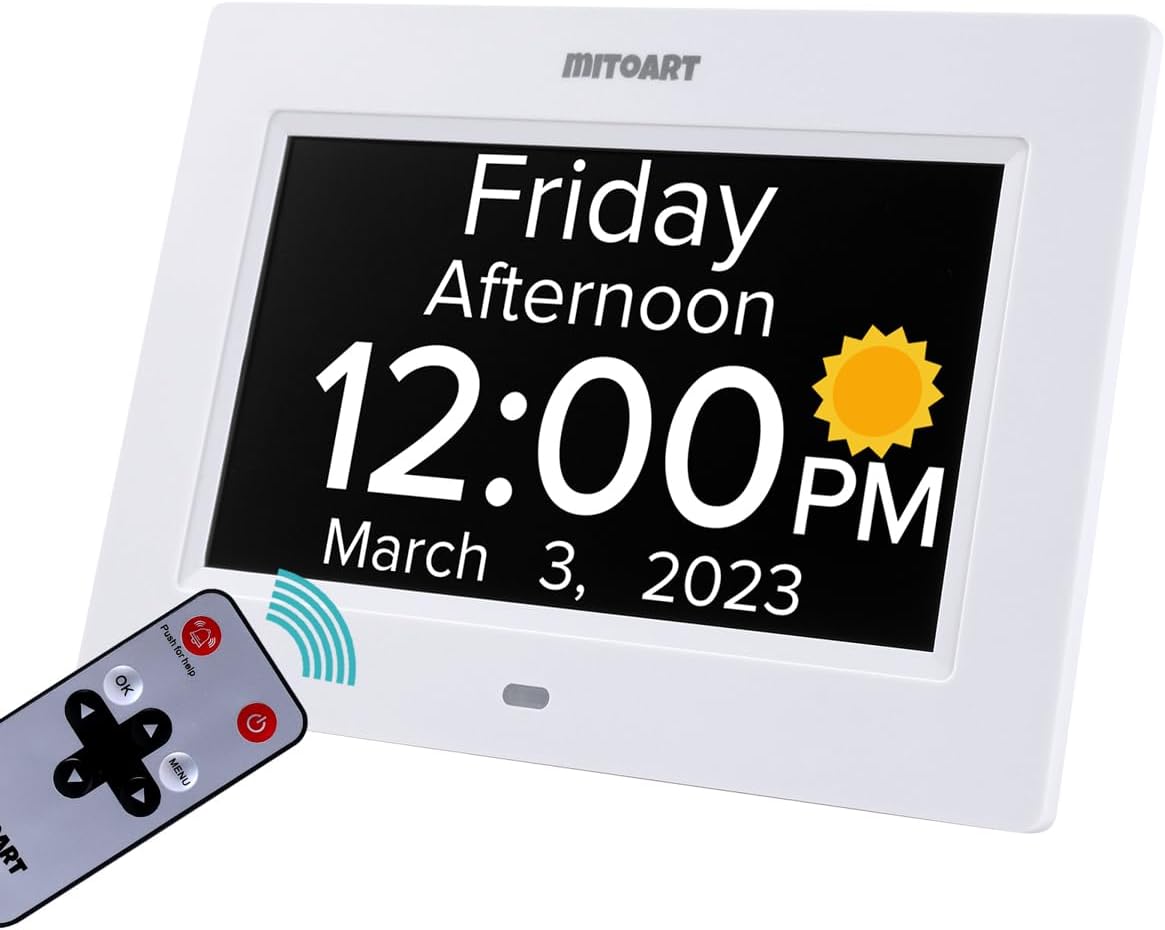 Thumbnail 6 de Mitoart digital alarm clock 7 inch display