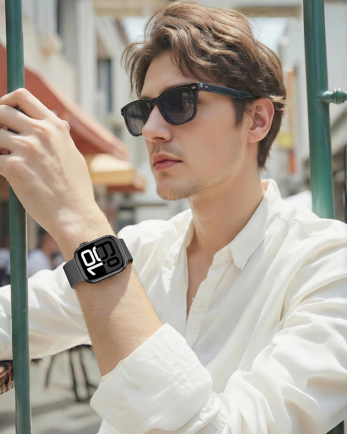 Thumbnail 6 de Higgs Dual Magnetic Stainless Steel Mesh Strap Compatible with Apple Watch (38–49mm)
