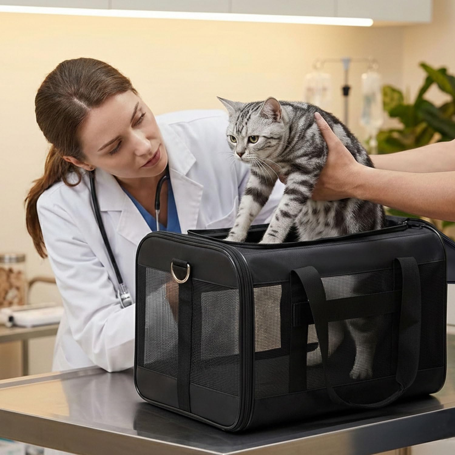 Detalle de Conlun Cat Carrier Airline Approved 43x28x28 cm
