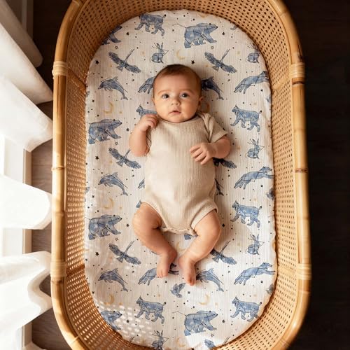 Thumbnail 4 de GLLQUEN BABY 3er-Pack Bettlaken Spannbettlaken aus 100% Musselin-Baumwolle – universell passend