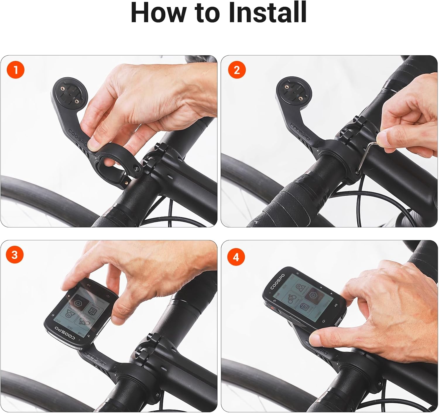 Thumbnail 5 de CooSpo MT5 Out Front Bike Computer Mount Adapter for Garmin and CooSpo (25.4mm/31.8mm)