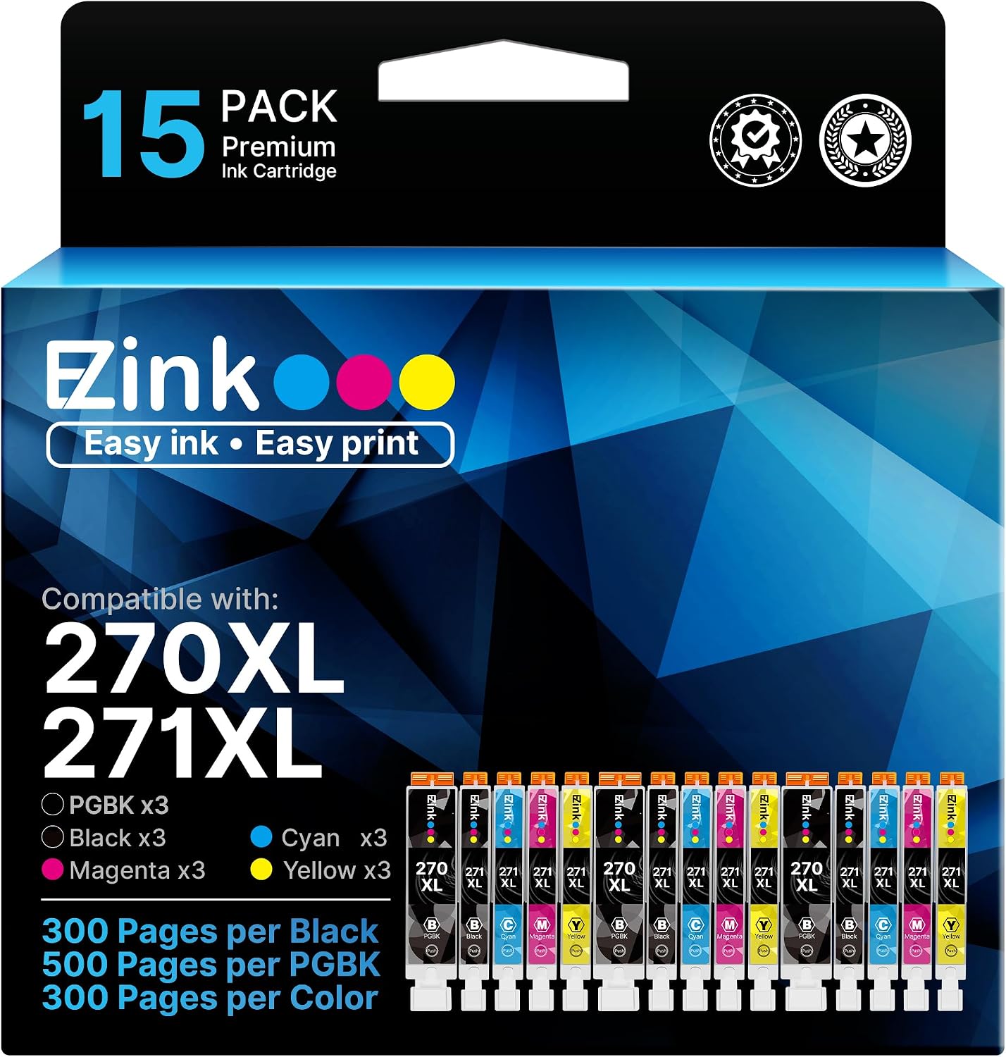 Detalle de E-Z Ink PGI-270XL CLI-271XL 15-Pack 🖨
