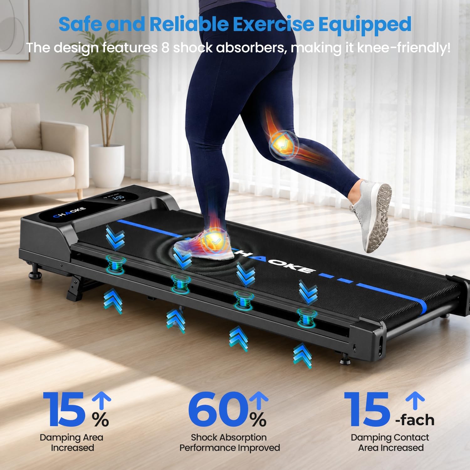 Thumbnail 3 de CHAOKE Walking Pad Treadmill, 10% Incline, 6.2 MPH, App, 12 HIIT Programs