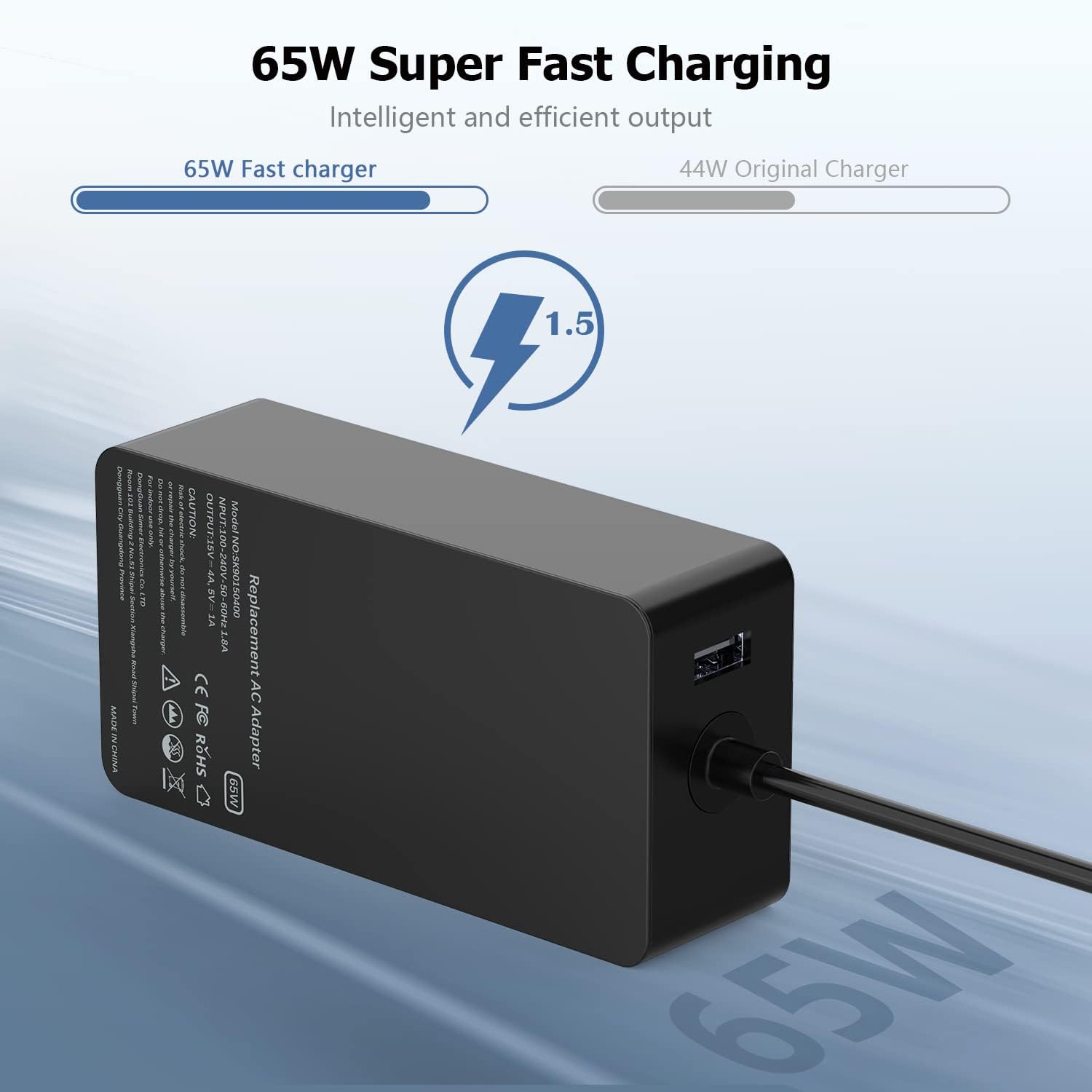 Thumbnail 5 de 65W Charger Compatible with Microsoft Surface Pro
