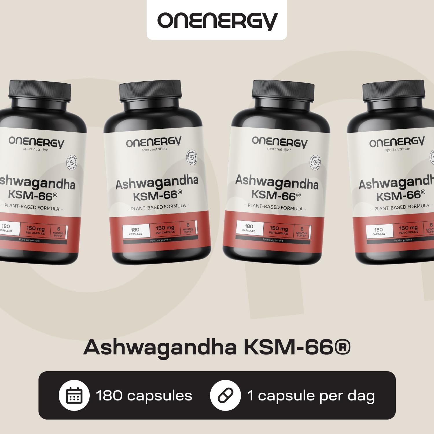 Thumbnail 2 de ONENERGY Ashwagandha KSM-66, 180 plantaardige capsules met 150 mg extract