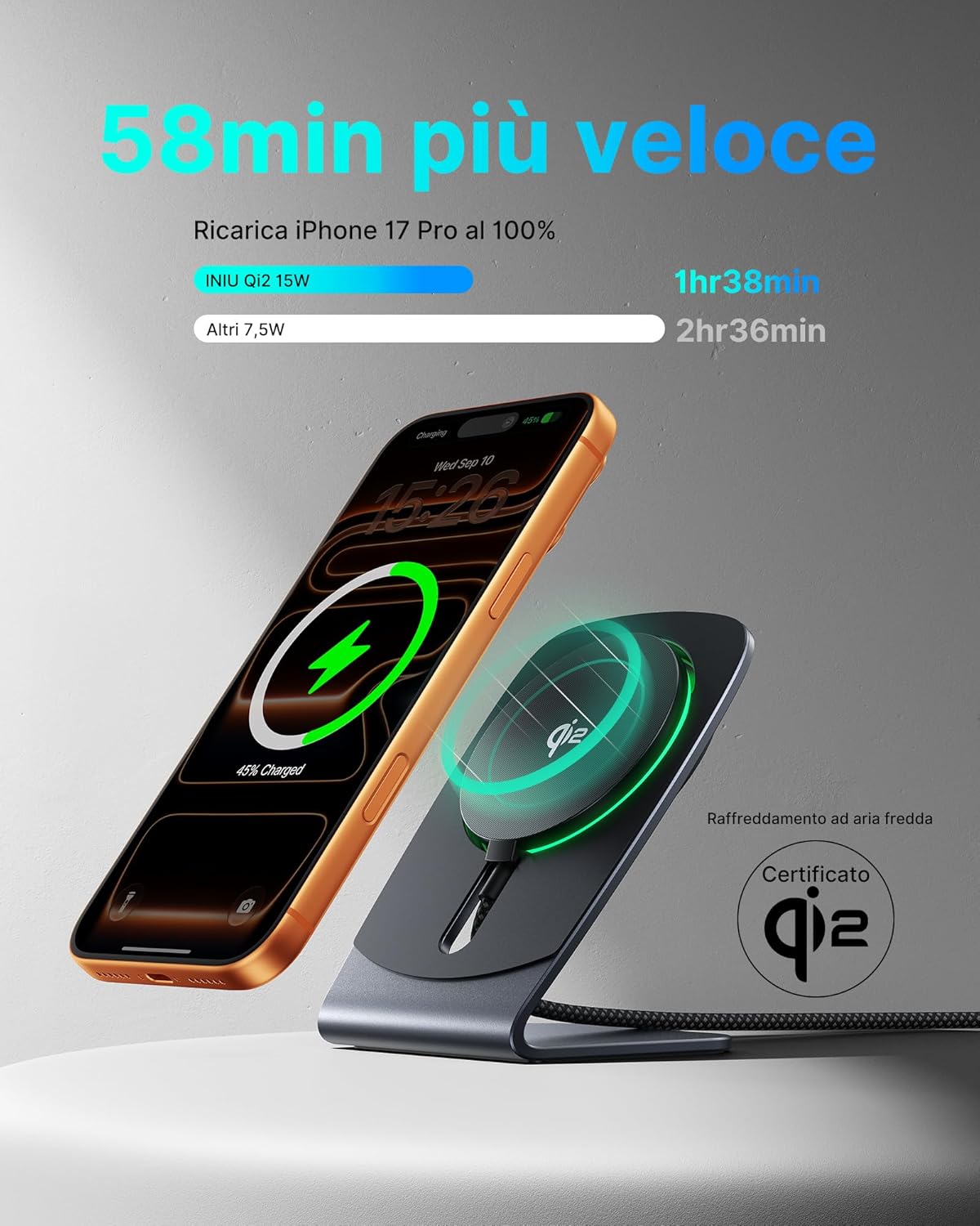 Detalle 2 de INIU Caricatore Wireless 15W