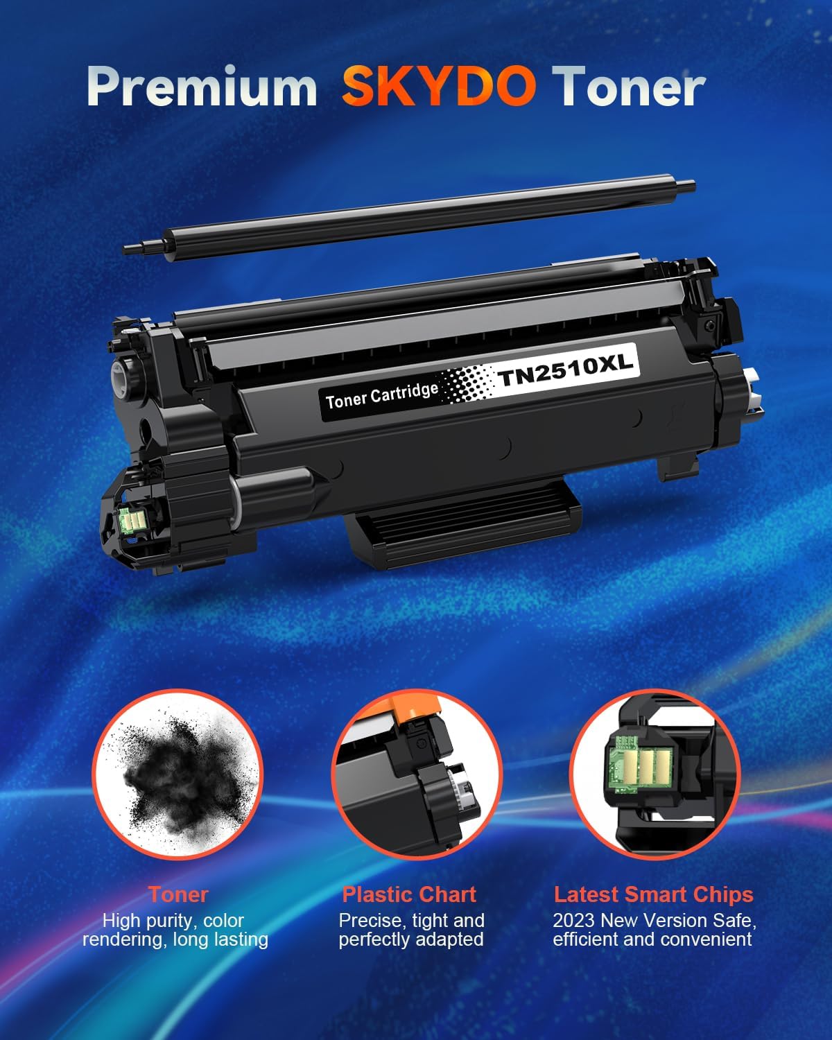 Detalle de Skydo TN2510XL TN2510 High Yield Black Toner Cartridge (compatible, 3,000 pages XL)