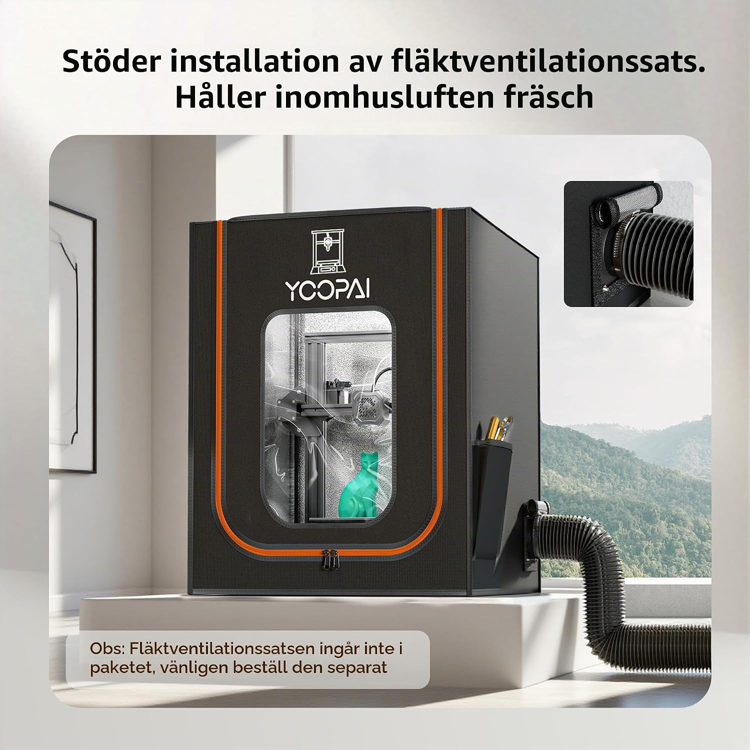 Thumbnail 6 de YOOPAI Enclosure-L-01 3D-skrivarfodral, 750 x 700 x 900 mm utan LED