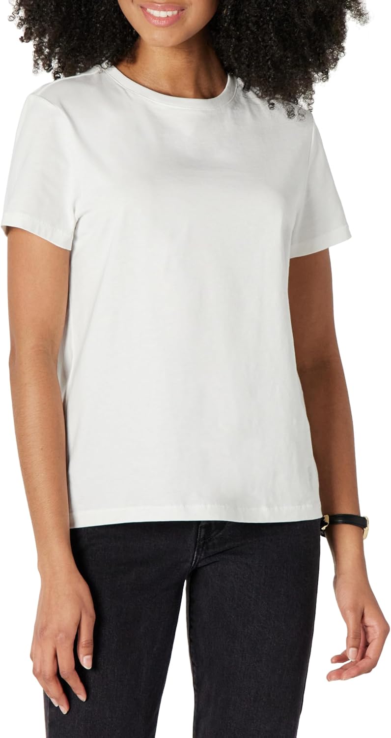 Detalle de Amazon Essentials Women's Regular Fit 100% Cotton Crewneck T-Shirt