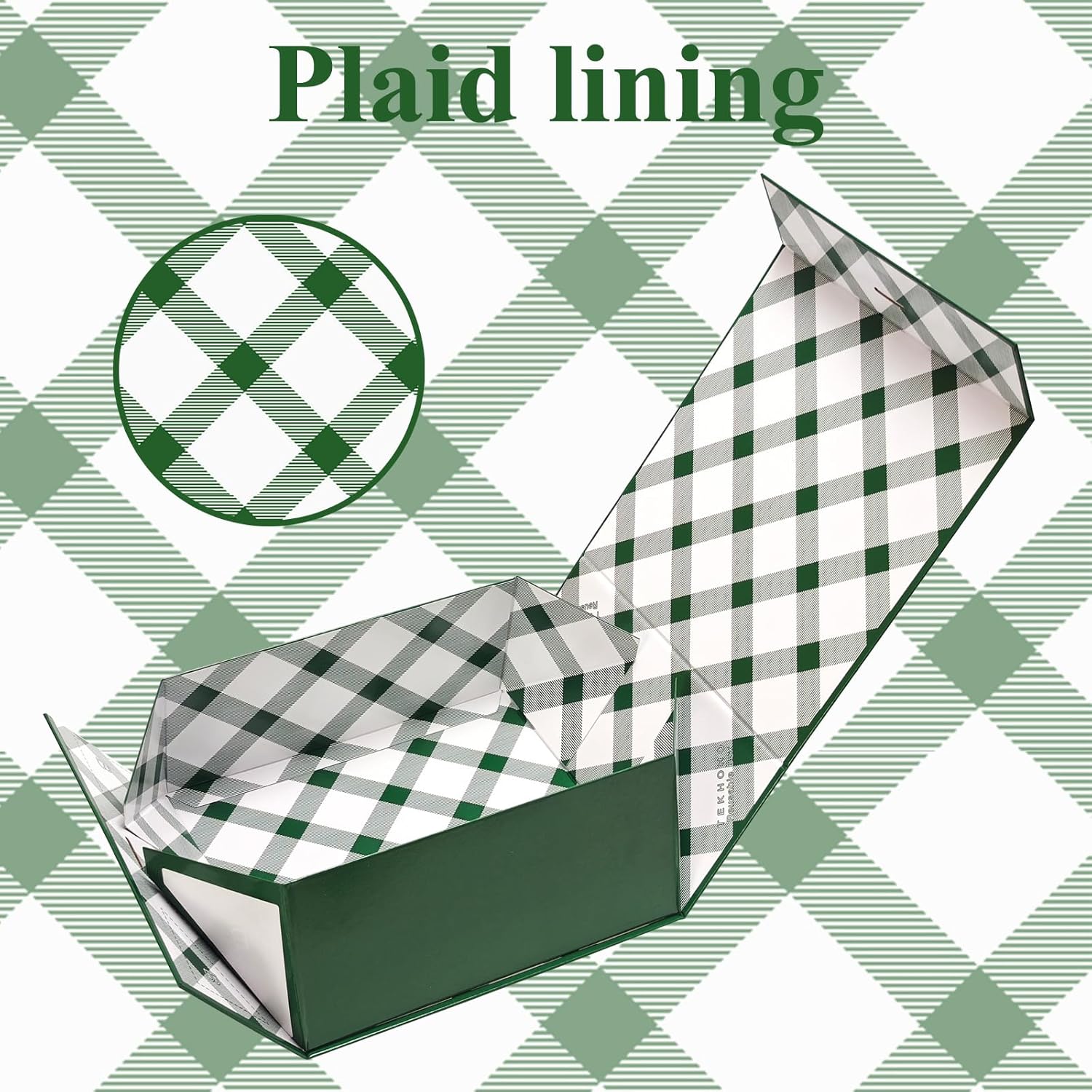Thumbnail 2 de Tekhoho Grün Geschenkbox 22x22x10 cm mit Magnetdeckel und Schleife – Premium-Verpackung für Hochzeit, Geburtstag & Feiertage