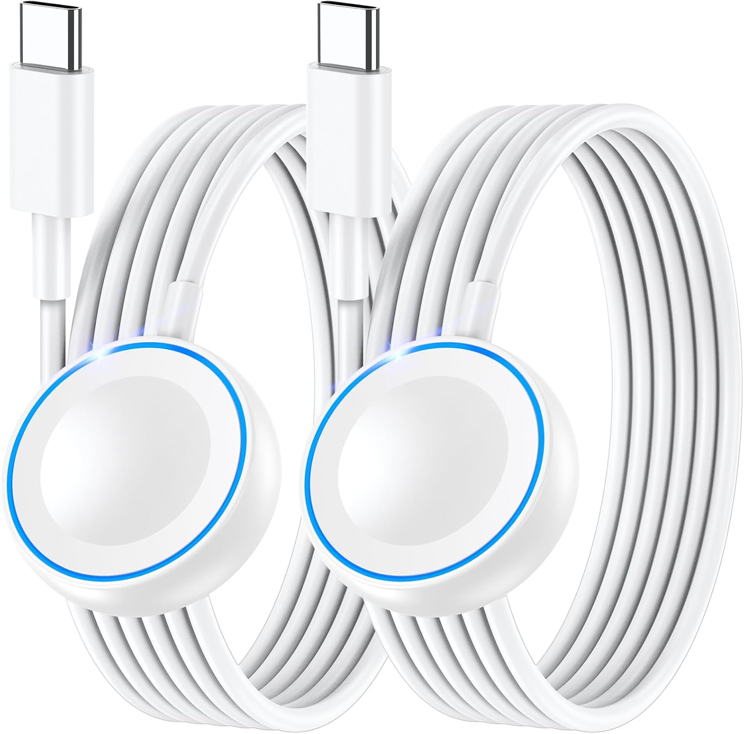 Detalle de Ynhaw 2-Pack Apple Watch USB-C Chargers, 5W Fast Charging, 4-Foot Cables