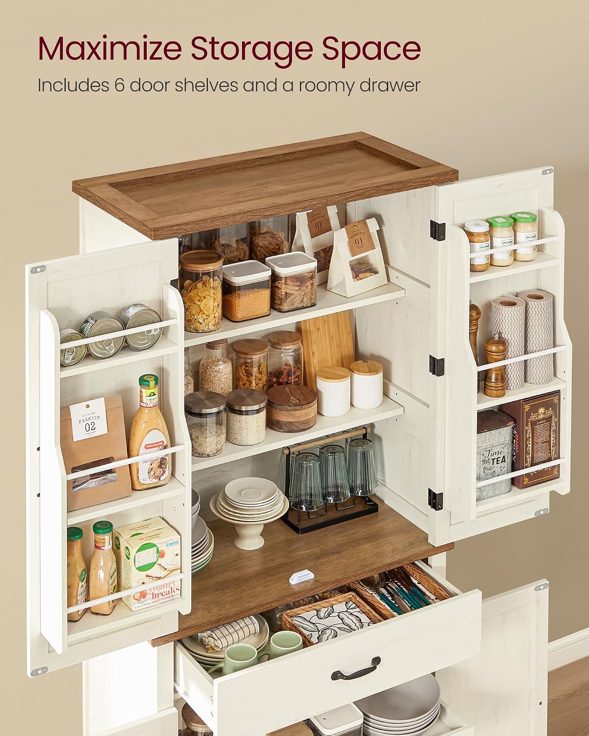 Detalle 2 de VASAGLE Pantry Cabinet, LIRY Collection