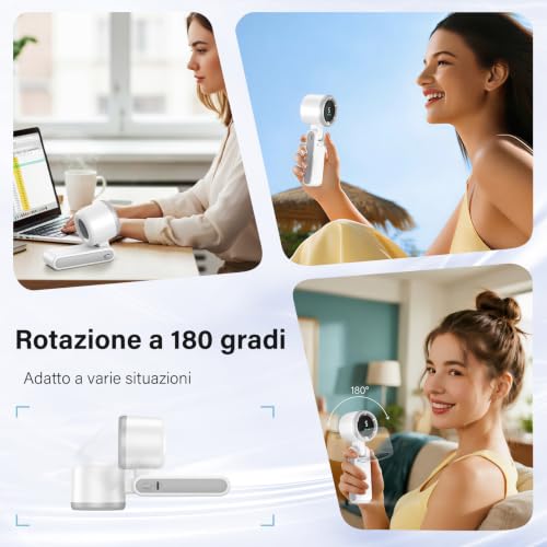 Detalle de KARFUN Ventilatore Portatile: Mini Ventilatore Pieghvole a 180° per Ufficio e Outdoor
