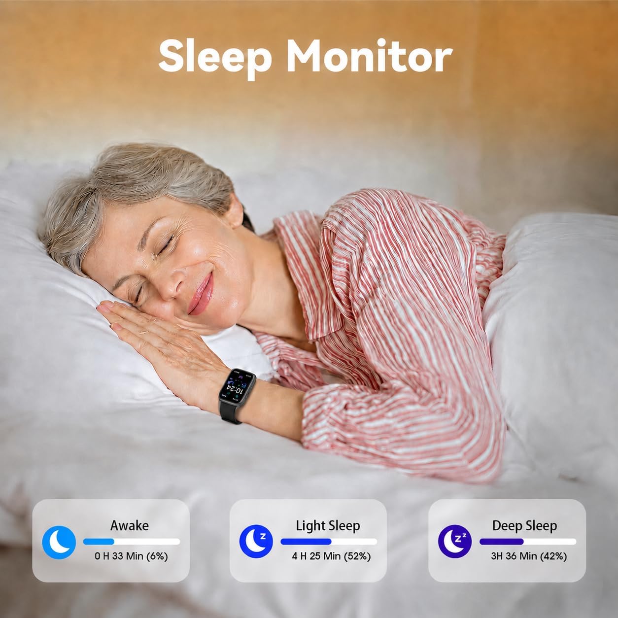 Detalle 2 de DAVIKO Watch Fitness Tracker for Seniors, 1.83-Inch LCD, Heart Rate and Sleep Tracking