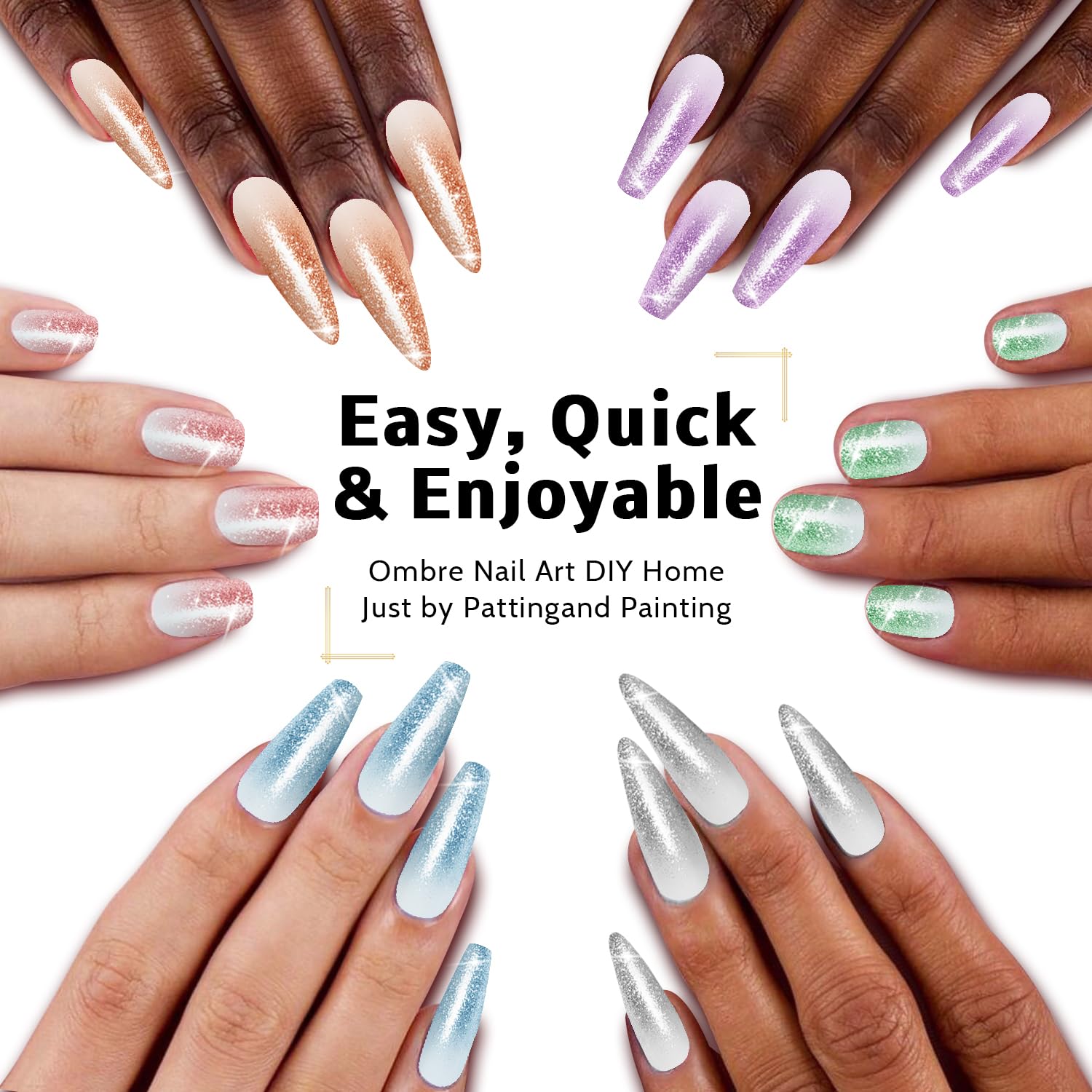 Detalle 2 de Karroy Ombre Sponge Pat Paint Nail Gel (9 Colors, No Wipe, UV/LED Curing)