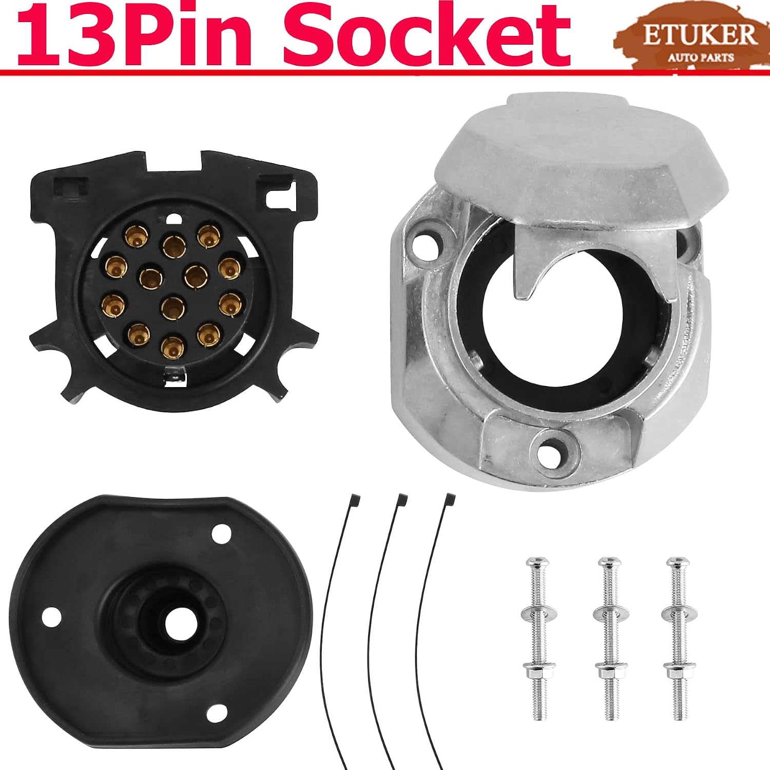 Detalle 1 de ETUKER 13 Pin Trailer Socket 12V