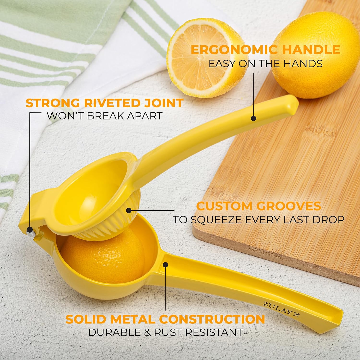 Detalle de Zulay Kitchen Lemon Squeezer, Aluminum