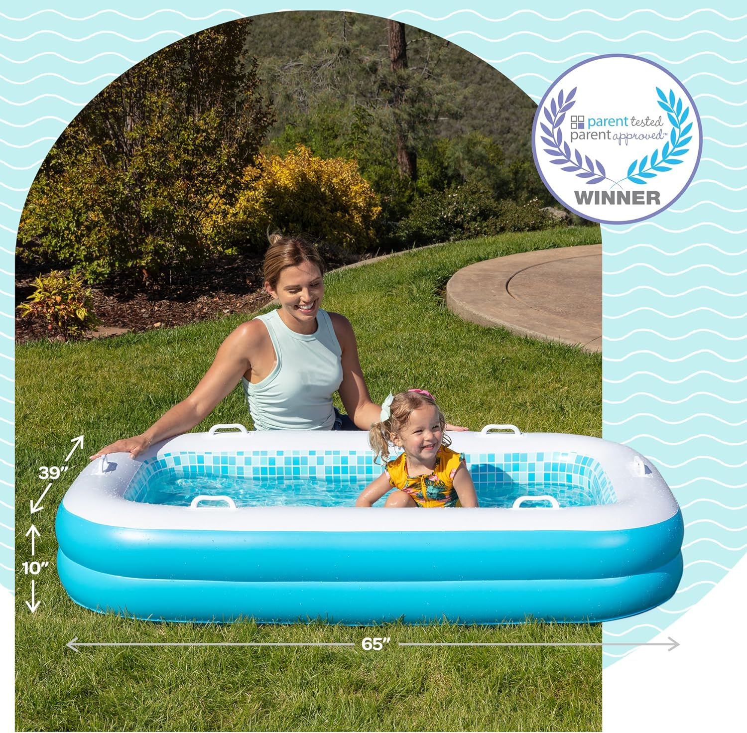 Detalle de 3-in-1 Premium Inflatable Kiddie Pool, Ball Pit & Tanning Pool by Grip-A-Pool