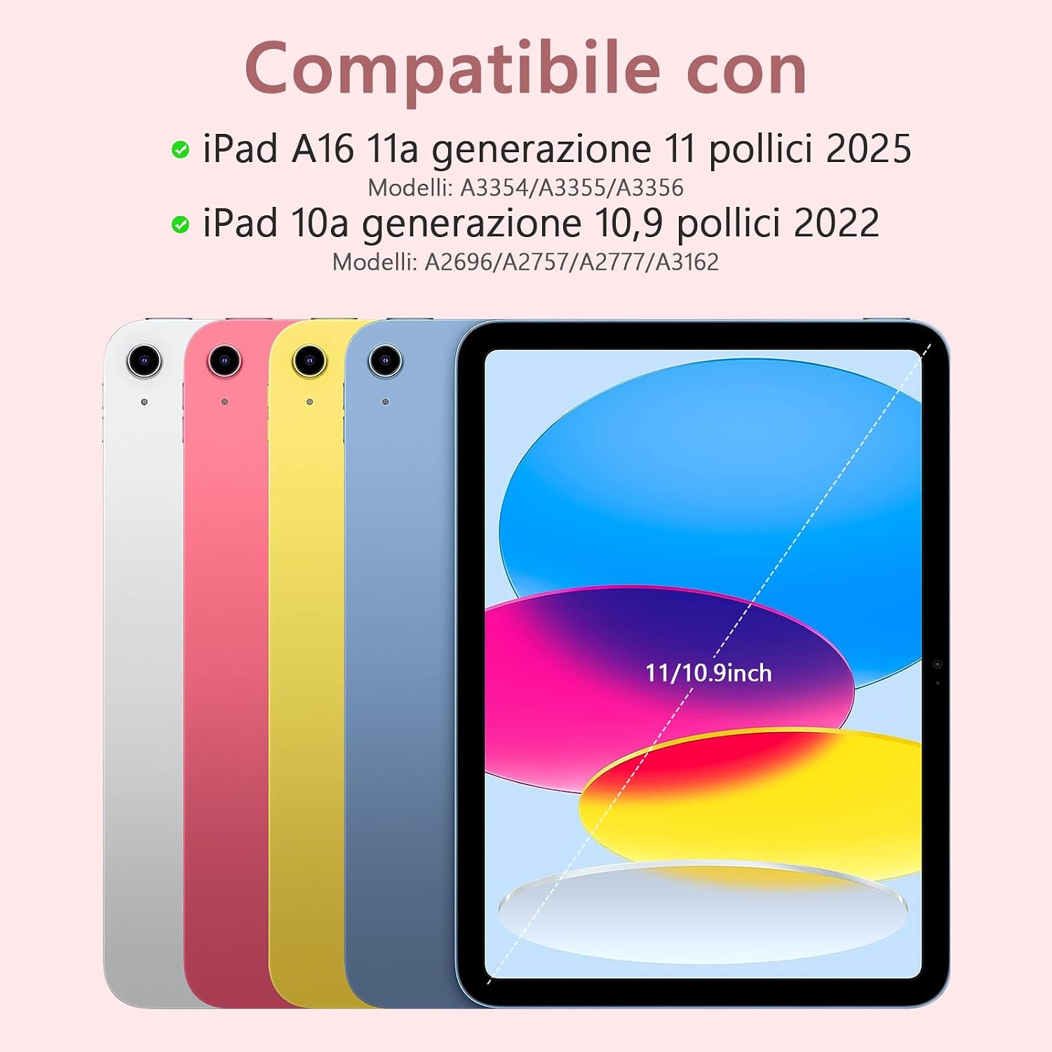 Detalle 2 de TQQ Cover iPad 10ª Generazione con Tastiera: la custodia con keyboard rimovibile per iPad 11ª generazione (10.9/11 pollici) – italiano QWERTY