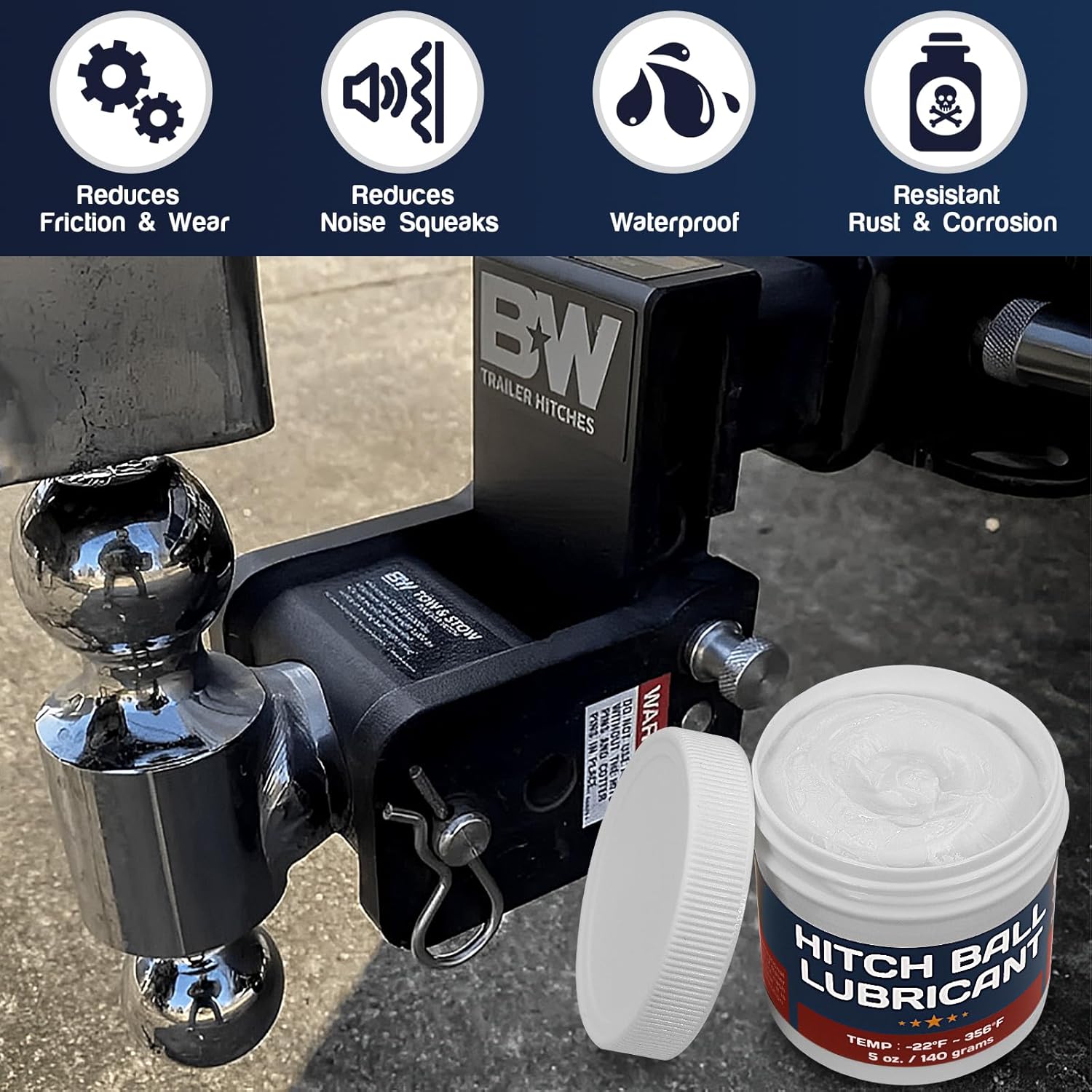Detalle 2 de BTAS Trailer Hitch Ball Lubricant Waterproof Grease with PTFE 140g
