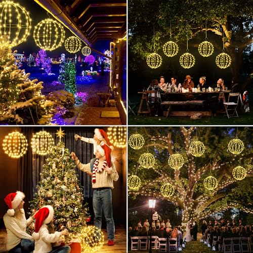 Thumbnail 6 de Joomer Weihnachtsbeleuchtung Außen Batterie LED Leuchtkugel 2 PCS Warmweiß