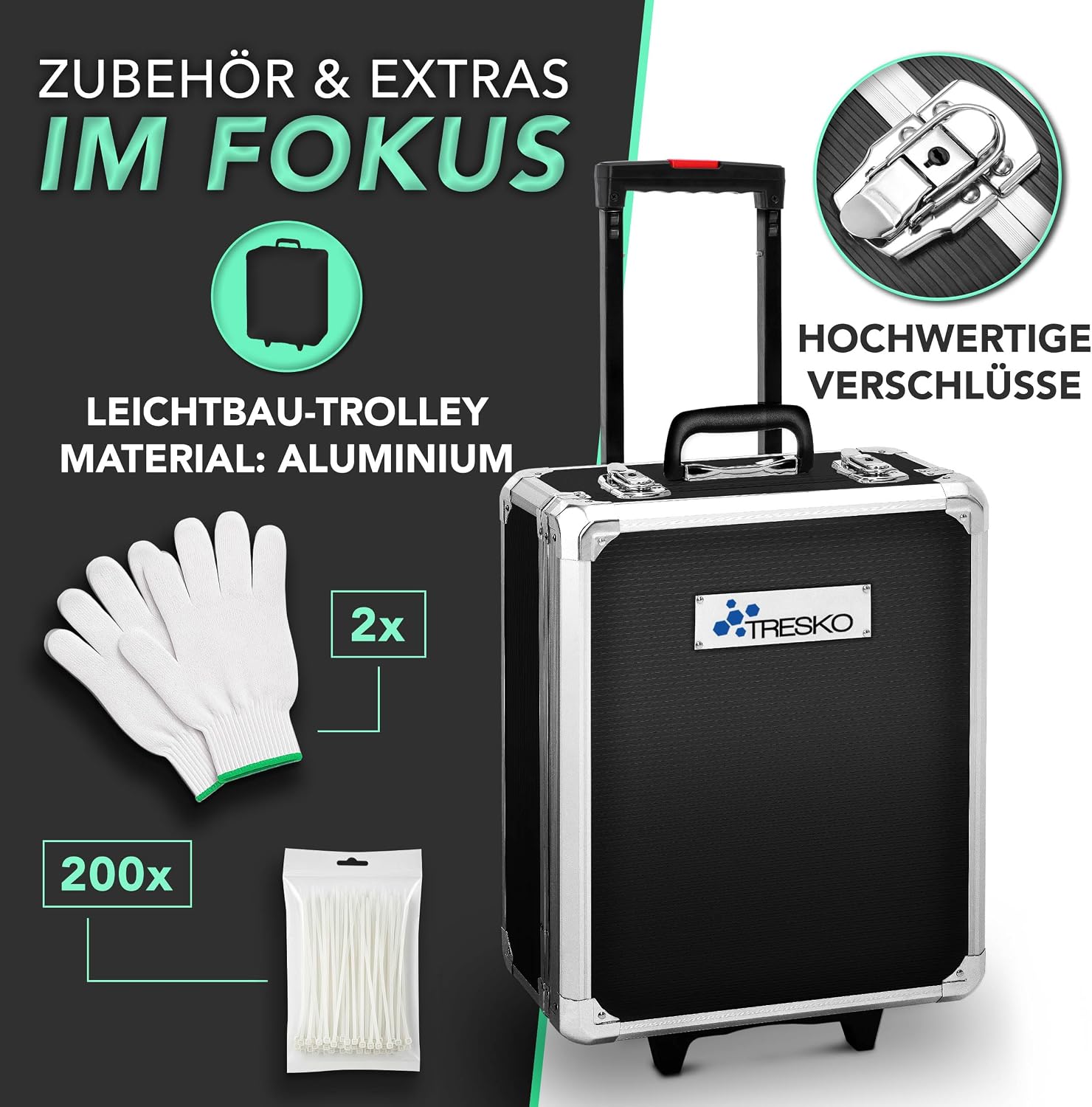 Thumbnail 2 de TRESKO Werkzeugkoffer 1400-teilig mit Trolley & Chrom-Vanadium-Stahl (silber)