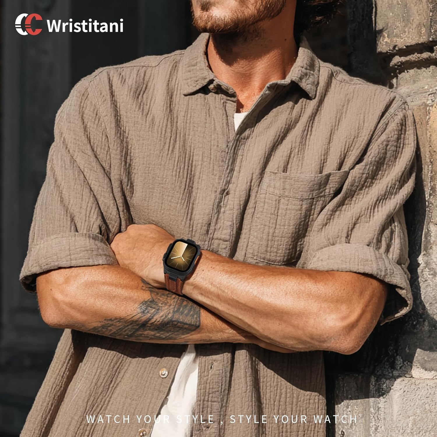 Thumbnail 5 de Wristitani Lederarmband aus echtem Leder für Apple Watch (49/46/45/44/42 mm)