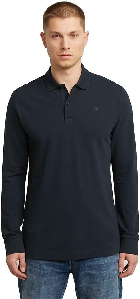 Detalle de G-STAR Dunda Slim Polo Ls – męska koszulka polo z długim rękawem