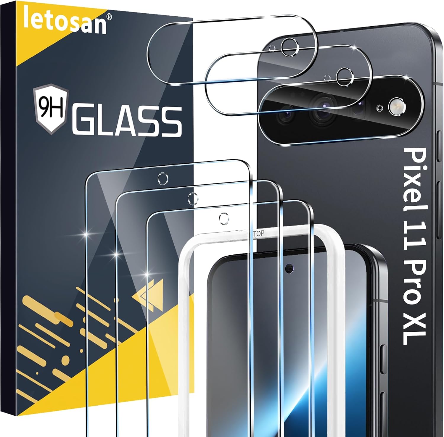 Detalle de Letosan Pixel 11 Pro XL screen protector set