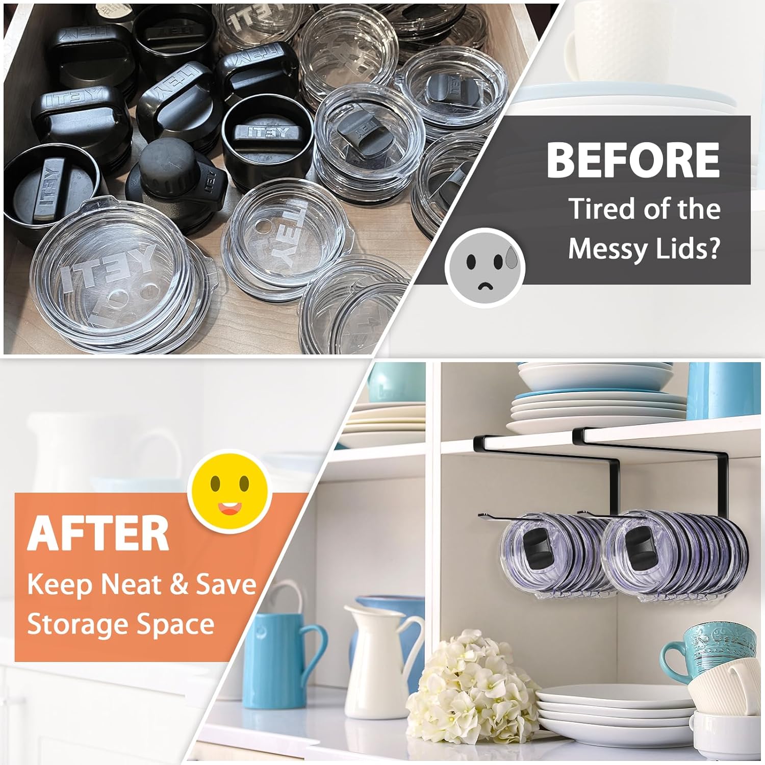 Thumbnail 4 de Tumbler Lid Organizer 20-lid horizontal hook