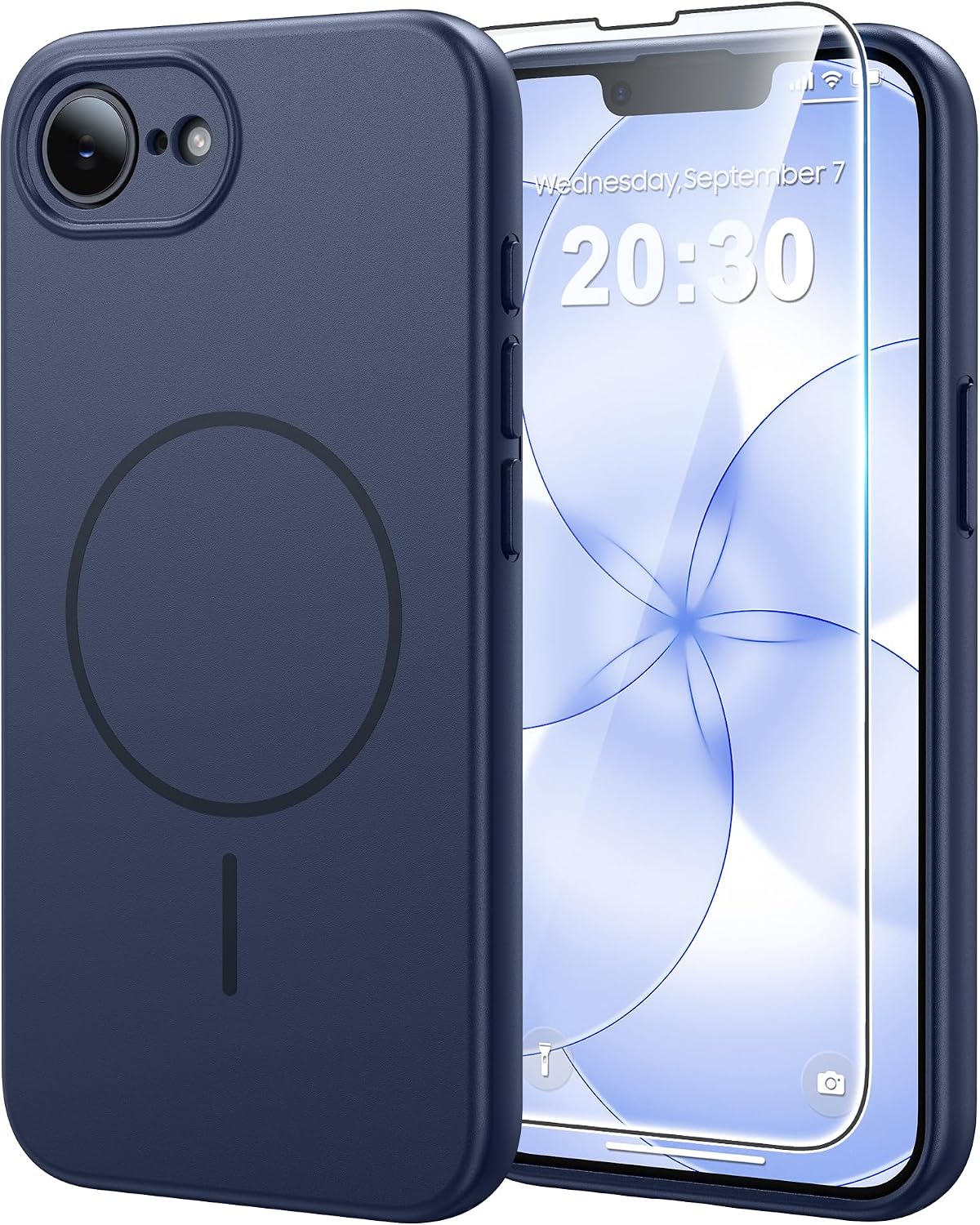 Detalle de FNTCASE for iPhone 17e & 16e Case with MagSafe, Full Camera Protection and Screen Guard – Blue