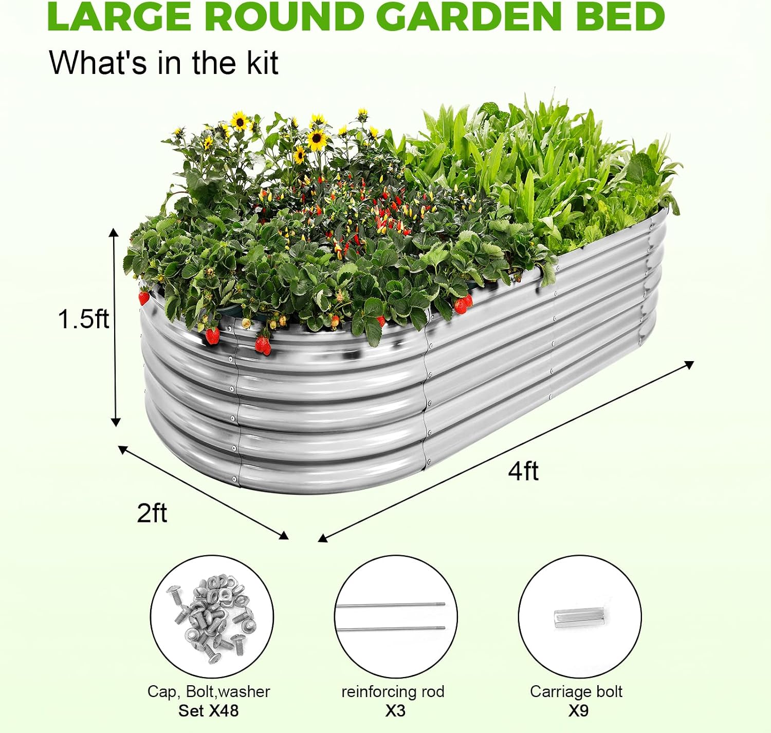 Detalle de Land Guard raised garden bed, galvanised steel
