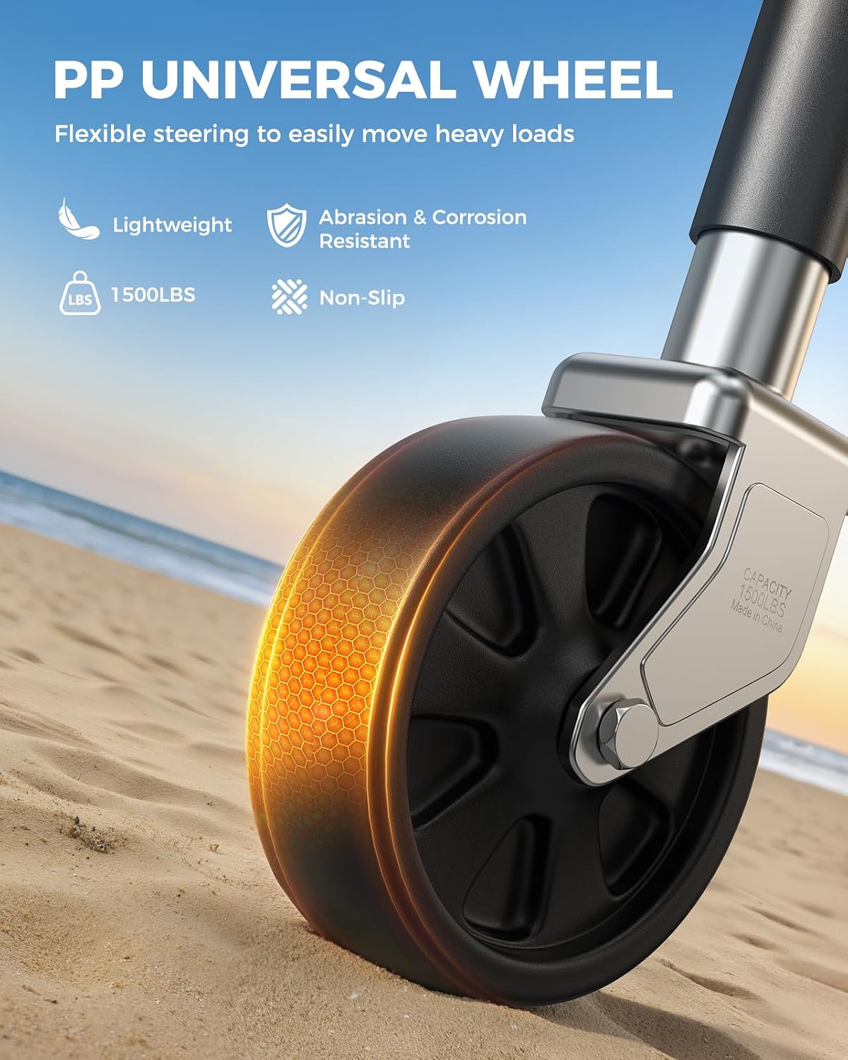 Detalle de KYX Boat Trailer Jack 1500 lbs with 8-Inch Wheel and 10.6" Lift