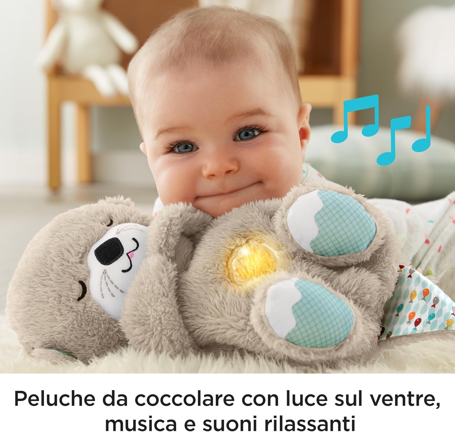 Thumbnail 3 de Fisher-Price Peluche Lontra Coccolosa: Carillon Neonati musicale con movimento respirante