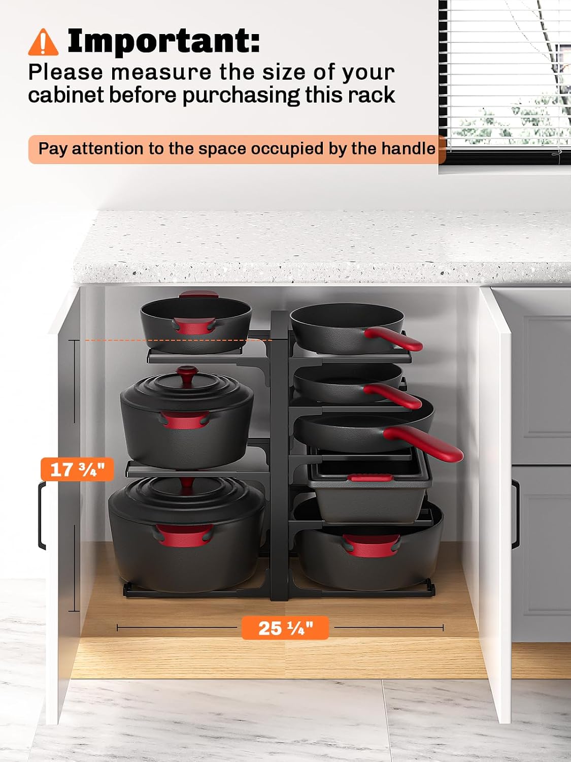 Detalle de MUDEELA Pots and Pans Organizer, 8-Tier