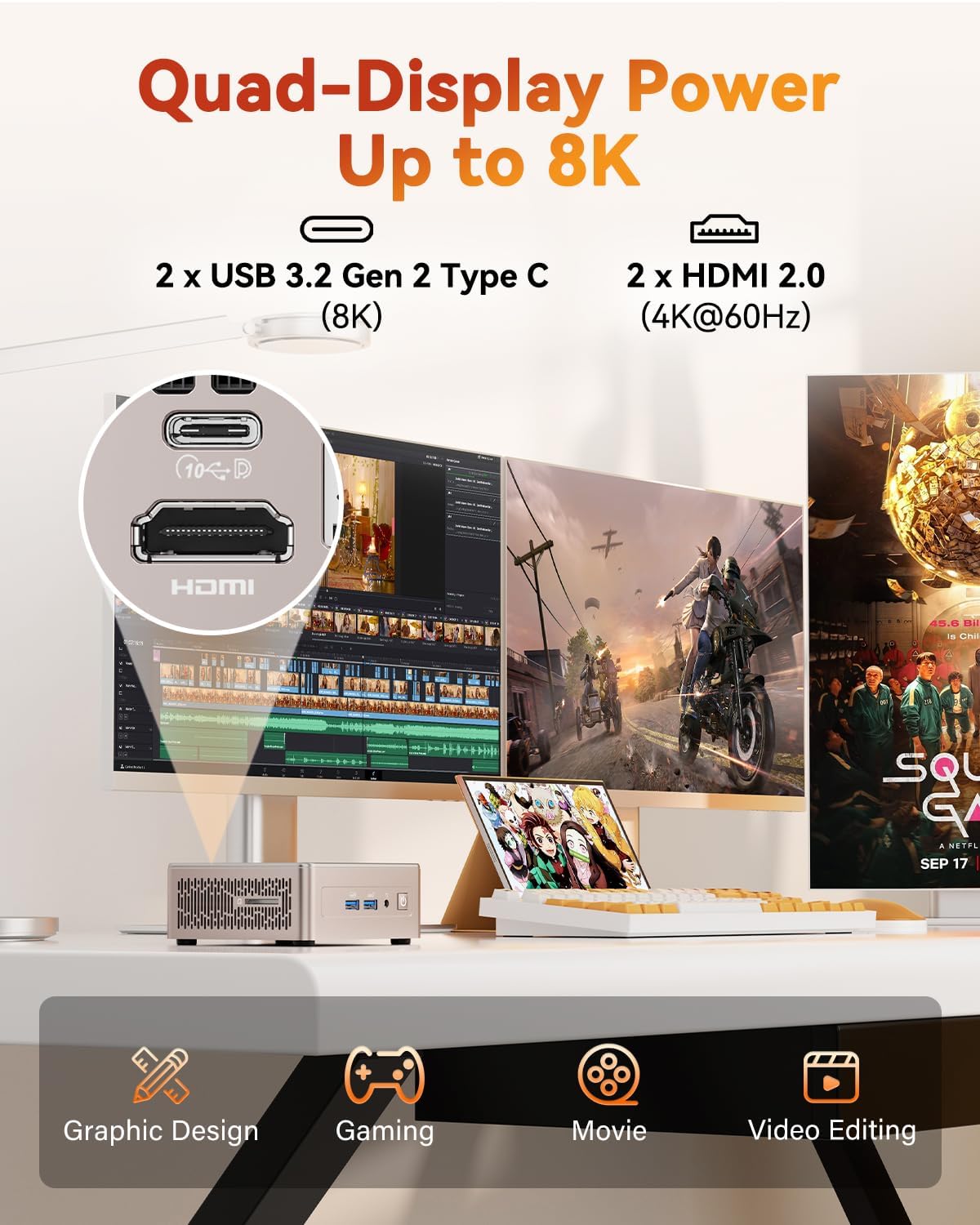 Thumbnail 6 de GEEKOM A5 2026 Mini PC (AMD Ryzen 7 5825U, Windows 11 Pro, 16GB RAM, 512GB SSD) with 3-Year Coverage