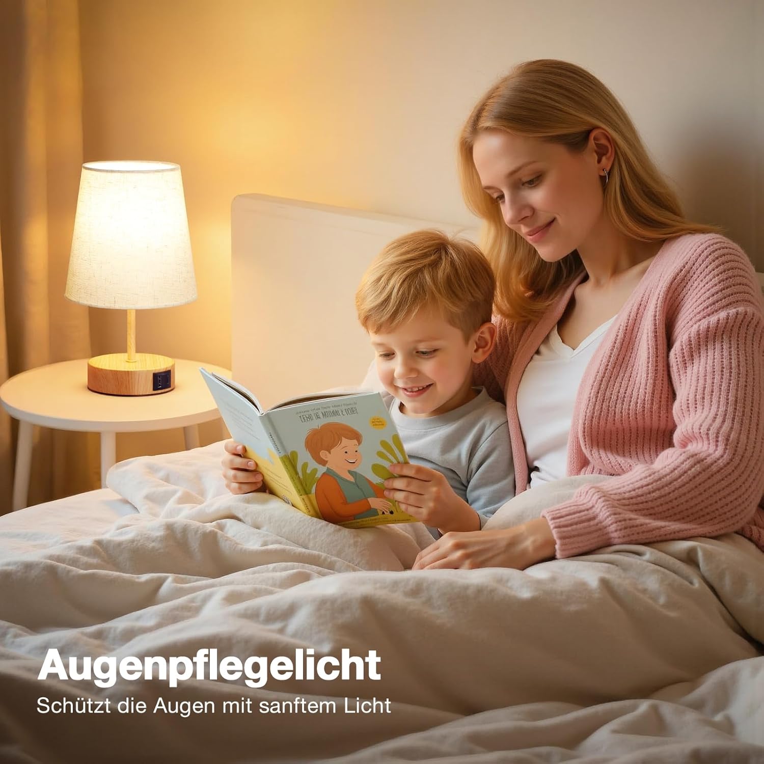 Thumbnail 4 de PreeOtti Touch-dimmbare Nachttischlampe mit USB A+C (inkl. LED-Birne)