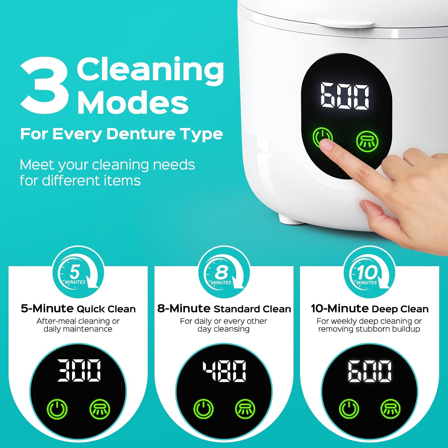 Thumbnail 5 de COSLUS C60 Ultrasonic Retainer Cleaner: 45kHz Cleaning for Aligners, Retainers & Dentures