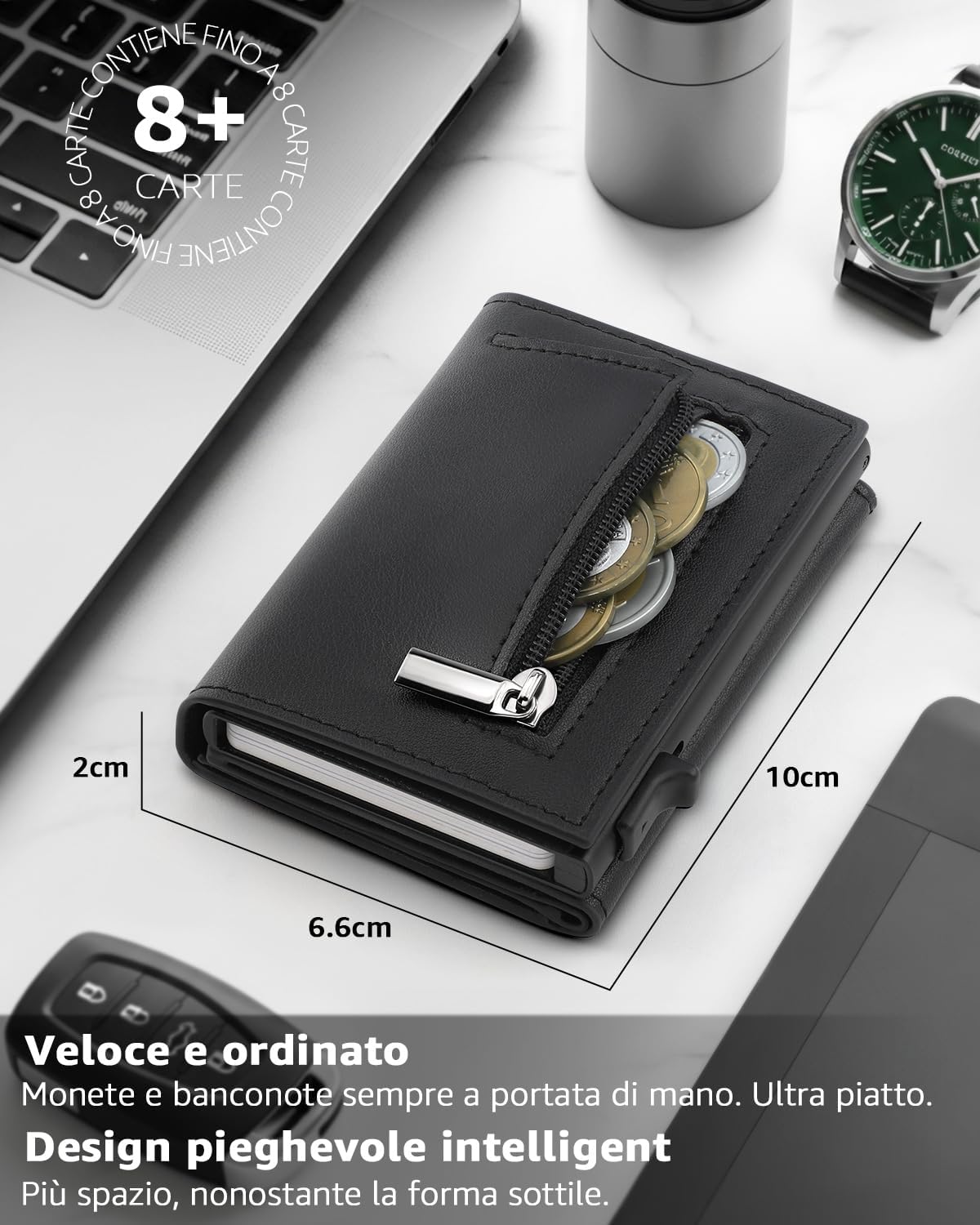 Detalle 2 de TEEHON A-05 portafoglio slim 10x6,6 cm