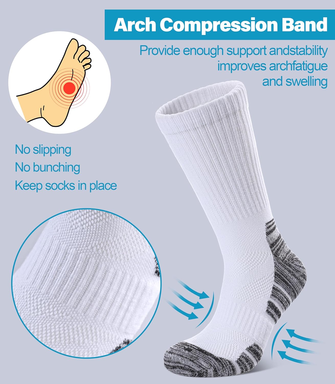 Detalle de DOSKONI Women's Compression Crew Socks
