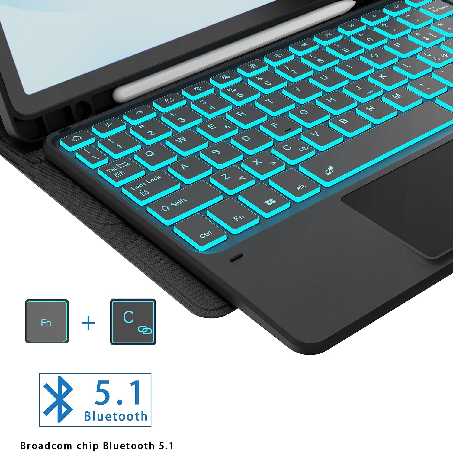 Thumbnail 6 de VANKEYPAD Custodia Tastiera per Samsung Galaxy Tab A11 Plus / A9+ 11” con touchpad e retroilluminazione a 7 colori