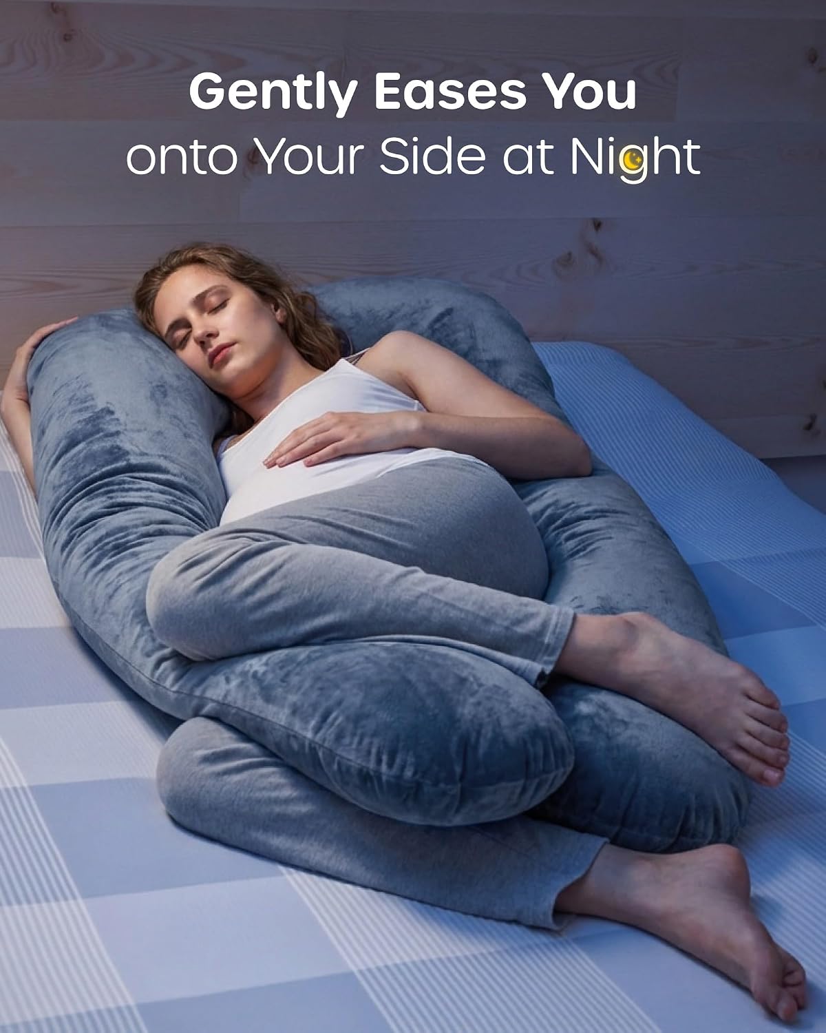 Detalle 2 de Nuliie Pregnancy Pillow U‑Shaped for Maternity Support