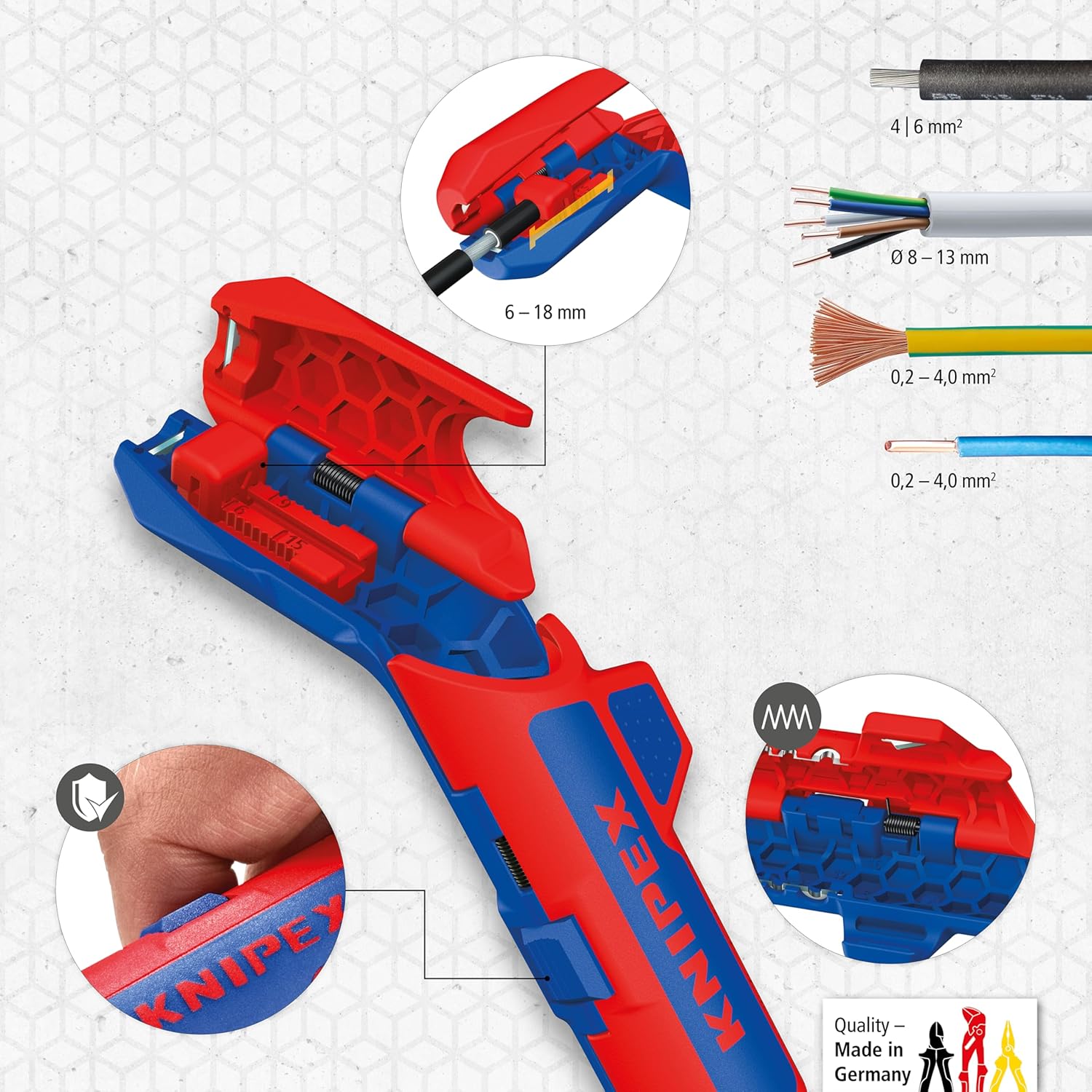 Detalle de KNIPEX ErgoStrip PV 135 mm