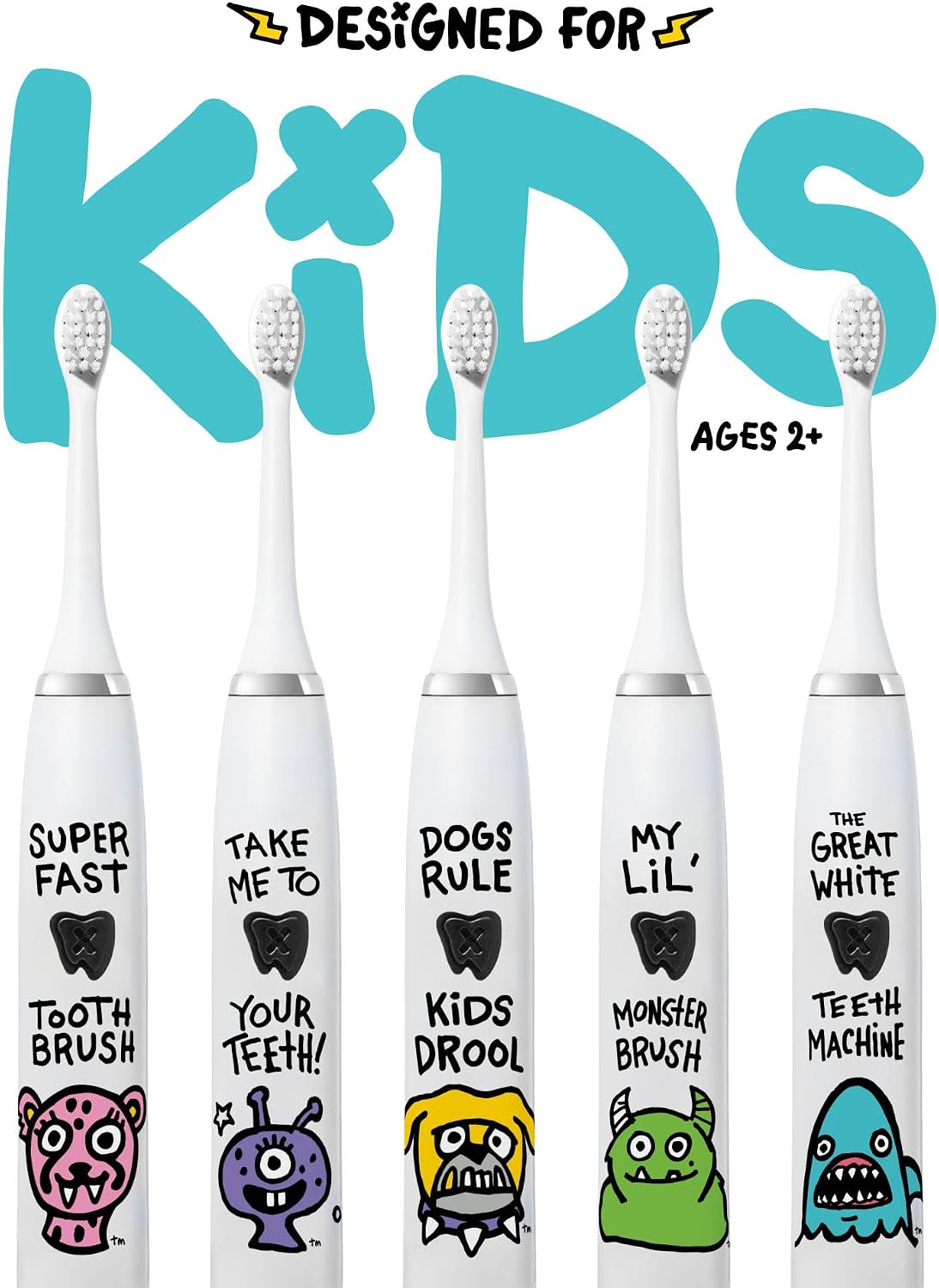 Thumbnail 6 de Made by Dentists Kids Electric Toothbrush – Shark Edition (2+) with 6 Replacement Heads