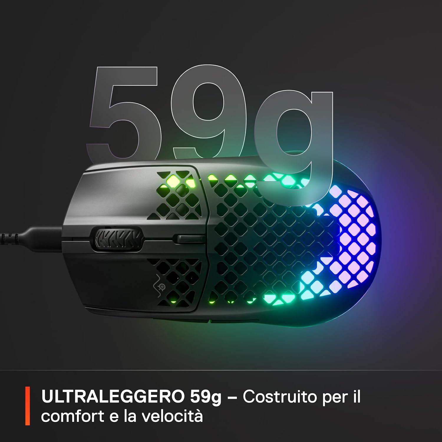 Detalle 2 de SteelSeries Aerox 3 Mouse da gioco ultraleggero