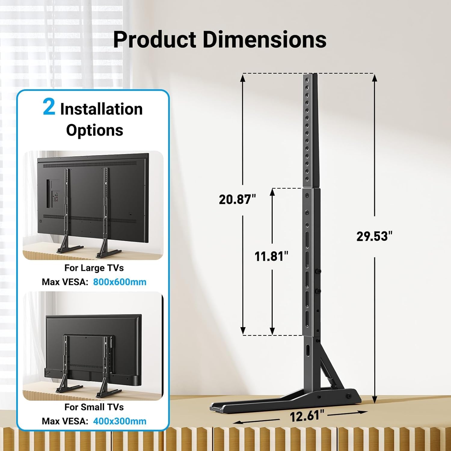 Thumbnail 3 de PERLESMITH Universal TV Stand 110 lbs