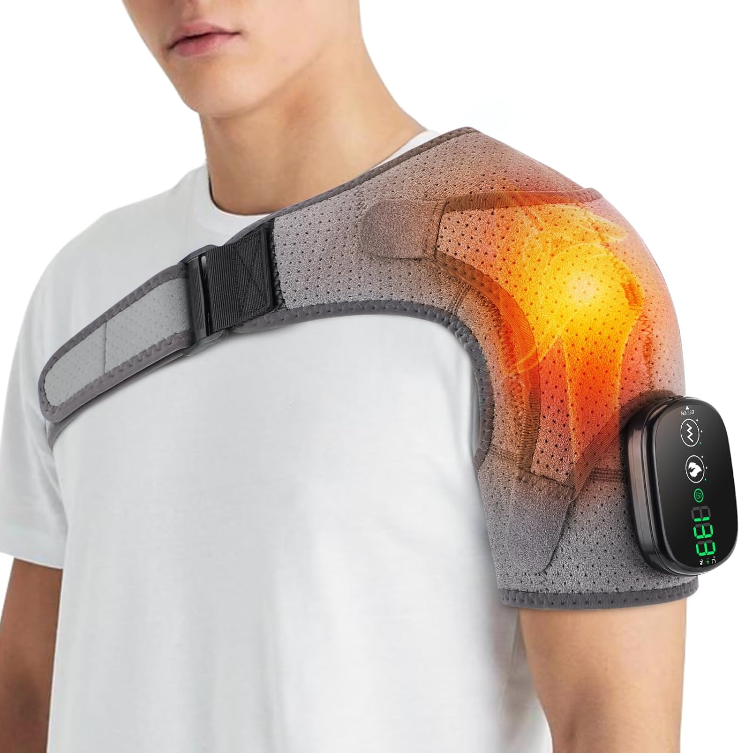 Detalle de Cordless Shoulder Heating Pad with Massage