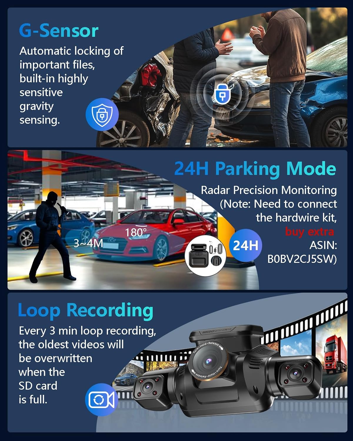 Thumbnail 5 de V8PLUS Dash Cam 4K 4-Channel Car Camera